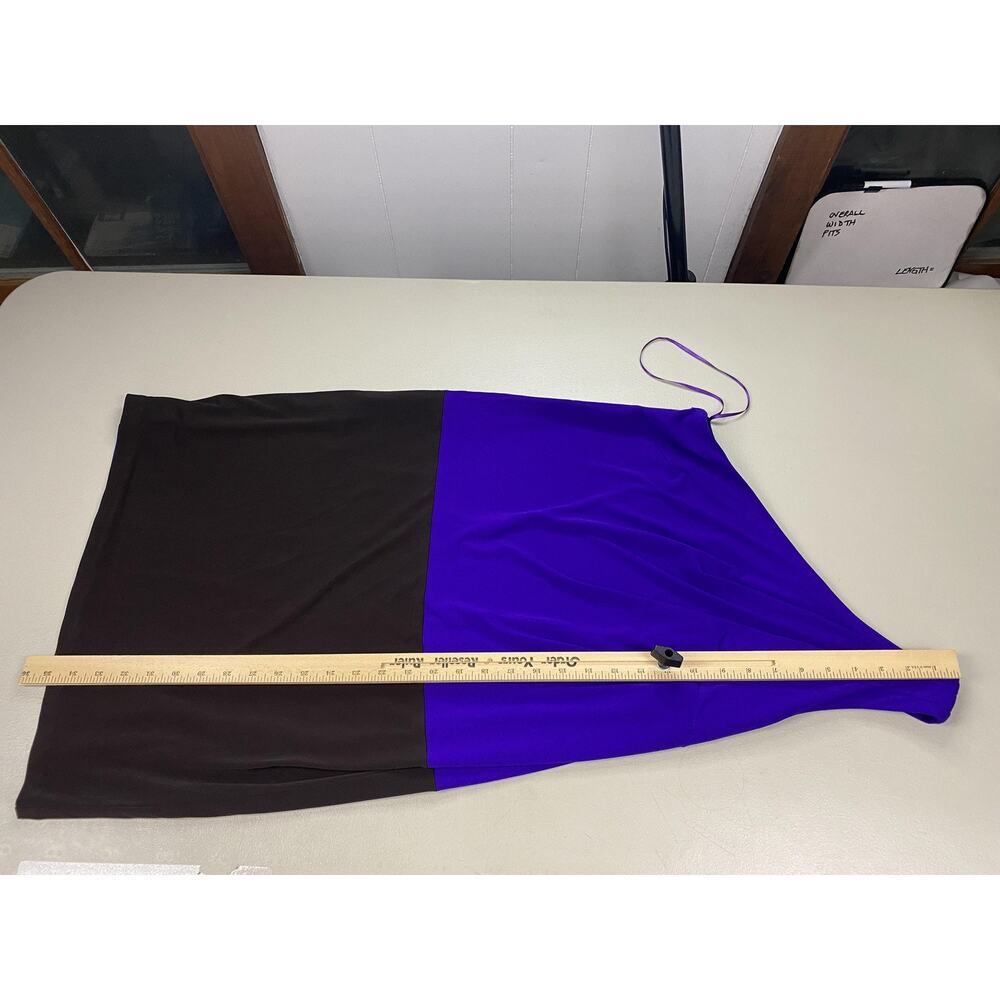 Trina Turk Dress Womens 6 Purple Black One Shoulder Cocktail Party Sheath Glam - Picture 9 of 13